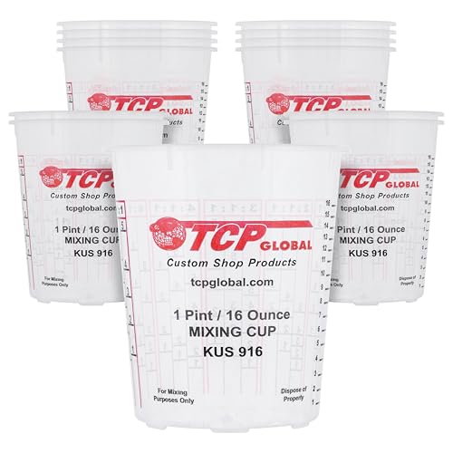 Custom Shop Paint Mixing Cups, 16-Ounce, 12 Pack, Plastic Measuring Cups - color: Cups - Pack of 12