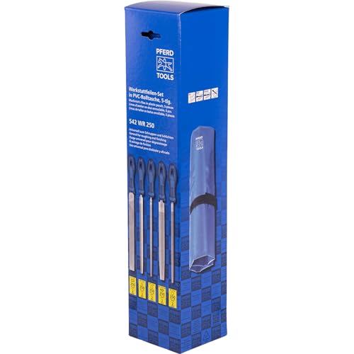 PFERD 5pc 10" Machinists File Set, Second Cut, American Pattern (Pack of 1) - size: 10 Inch