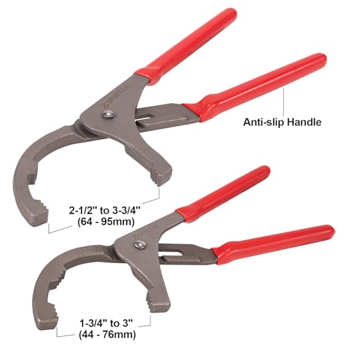 Spurtar 7pcs Swivel Oil Filter Wrench Set, 9" & 12" Oil Filter Removal Tool - size: 7-Piece Set: 2-3/4" - 5-1/4"