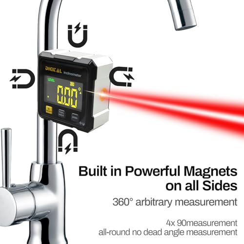 Digital Inclinometer Angle Finder 4-Side Magnetic Table Saw Gauge Tool Electronic Level Laser Degree Protractor Meter (Digital Angle Finder 1pcs)