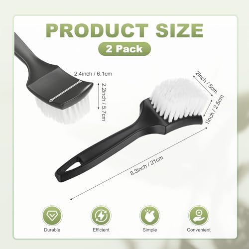 M METERXITY 2-Pack Bird Bath Cleaning Brush, 8.3 Inch Plastic Bird Bath Cleaner with Ergonomic Handle for Feeder/Fountain/Outdoor Cleaning, Utility Hard Stiff Bristle Scrub [White] - color: White