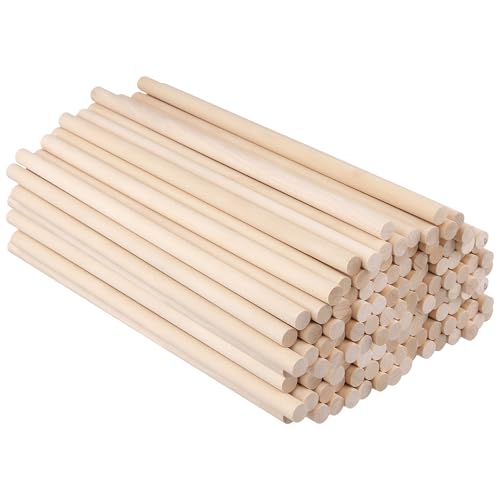 80 Pcs Wooden Dowel Rods, 11.8 x 1/2 Inch, Unfinished Round Wood Sticks for Crafts, Arts, DIY Projects