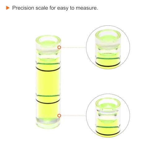 HARFINGTON 10pcs Small Cylindrical Bubble Level Vials 7x26mm PMMA Mini Horizontal Bubble Spirit Level Measuring Layout Tools for RV TV Picture Frame Hanging Tool Leveler - size: 7x26mm