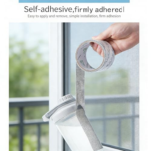 Fiberglass Screen Repair Tape, Strong Adhesive Waterproof Window Screen Repair Kit, Mesh Repair Patch for Screens, Doors, Tents & RVs
