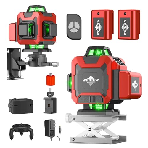 WEIDDW Laser Level 360° Green Cross Line Self Leveling Laser Measuring Tool