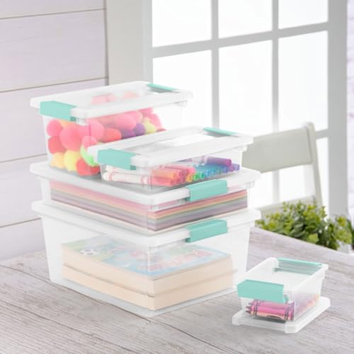Sterilite Clip Box, Stackable Clear Plastic Bins- Mini, 24-Pack - size: Mini, style: 24 Pack