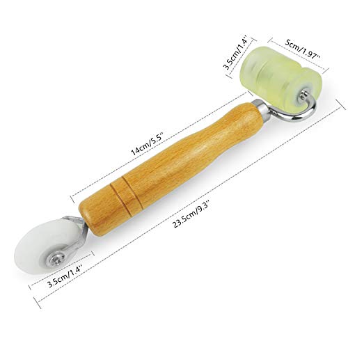 CARTINTS 40mm Wallpaper Roller Rubber Seam Roller with Double Roller Head, for Car Audio Sound Deadening Application, Heat Abatement Mat, Wallpaper and Vinyl Wrap - color: Double Head Roller