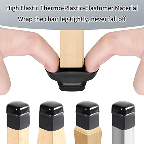 Ezprotekt 24Pcs Chair Sliders for Carpet, Square Chair Glides for Carpet - size: S-Black