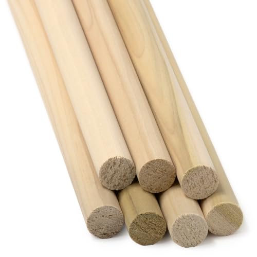 Round Wooden Dowel Rod 3/16" x 36", Pack of 50 - size: 3/16" x 36" (50pk)