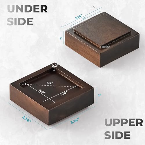 FASONLA Bed Risers, Furniture Risers (Set of 8) Lifts Height 1", 2", 3" or 4", Solid Natural Wood Risers, Non-Slip Recessed Hole to Heavy Bed/Furniture (Walnut Color) - color: Walnut Color