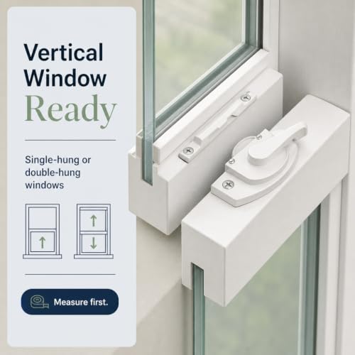 Prime-Line F 2744 Sash Lock, Single Unit, White – Diecast Construction, White Powder Coat w/ Enamel Finish, Designed for both Single & Double Hung Windows (Single Pack)