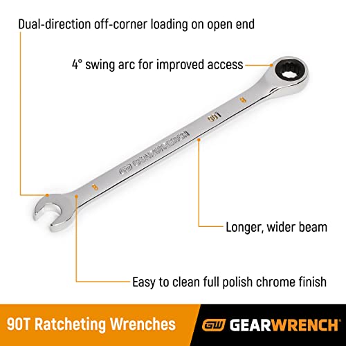 GEARWRENCH 7mm 90T 12 Point Ratcheting Combination Wrench | 86907 - size: 7mm