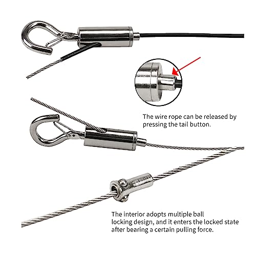 Picture Hanging kit,Mirror Hanging kit Adjustable Heavy Duty with Wire Hardware for Frame Mirror: 78 inch *1/16 50LB 6pack - size: 6 Pack
