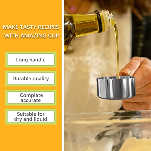 2PCS 1/4cup(59ml) Measuring Cup, Stainless Steel Measure Scoop - size: 1/4cup
