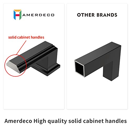 Amerdeco 10 Pack Polished Nickel Cabinet Pulls 3.75" | Cabient Hardware Kitchen Cabinet Handles for Bathroom Drawer Pulls Dresser Pulls ZH0001 - color: Polished Nickel, size: 3.75" hole center, style: 10 Pack