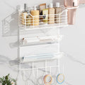 3 Tier Hair Tool Organizer Wall Mount, curling iron holder Basket, White - color: 4 Tiers White