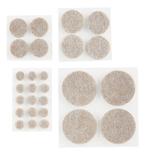Scotch Felt Pads, Felt Furniture Pads for Protecting Hardwood Floors, Beige, Multi-Pack, 16-3/4 in., 16-1 in., 4-1.5 in., Round, 36 Pads Total