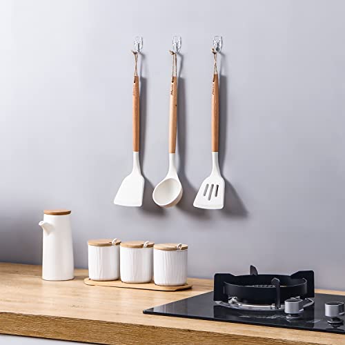 MOVELYST Clear Wall Hooks for Hanging, 30 Hooks+40 Strips, Value Pack (S) - size: Small, style: Clear-30+40