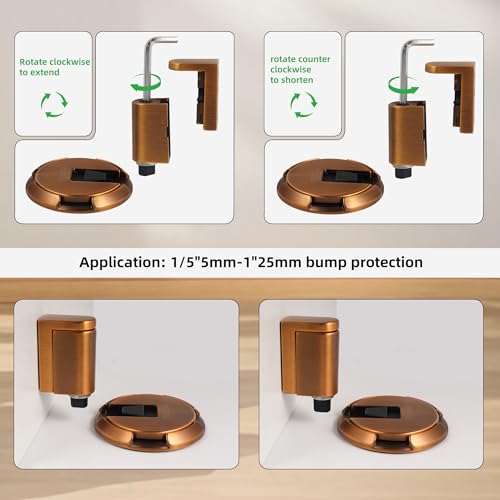 PANALI Magnetic Door Stopper, Windproof Door Stop, 1 Pack - color: Brown Bronze