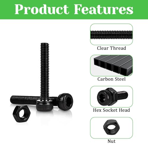 140Pcs M3 x 30mm Hex Socket Head Cap Screws Bolts, Carbon Steel, Black Oxide Finish, Allen Socket Drive, Full Threads,with Hex Spanner - size: M3 x 30-140Pcs