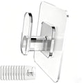 DELITON Clear Cute Storage Hooks, 10 Packs, Adhesion - Stick on Wall for Bathroom Towel&Hanging Robe, Coat - color: Transparent-10