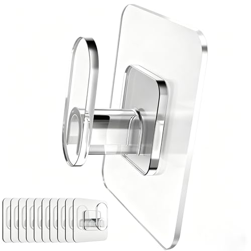 DELITON Clear Cute Storage Hooks, 10 Packs, Adhesion - Stick on Wall for Bathroom Towel&Hanging Robe, Coat - color: Transparent-10