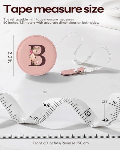 Maicican Retractable Tape Measure, Pink Leather Sewing Measuring Tape, B - color: Tape Measure-Pink B
