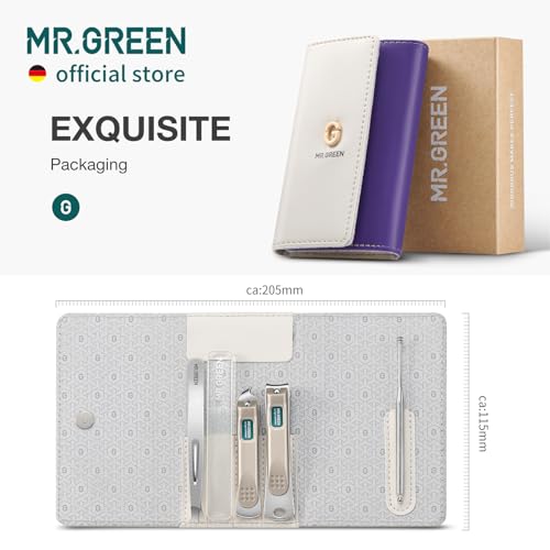MR.GREEN Colorful Manicure Set Practical Pedicure Kits Nail Clippers Personal Care Tools Facial Hair Scissors with Fashion Case (Mr-6684 Purple) - color: Mr-6684 Purple