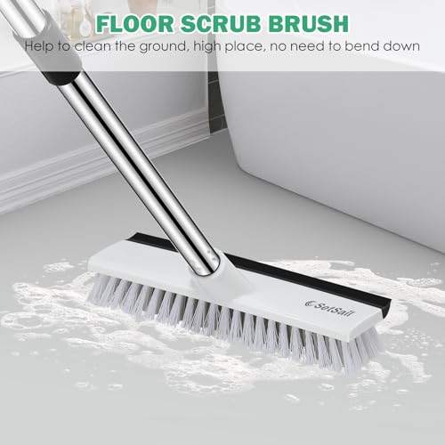 SetSail Floor Scrub Brush, 51-Inch Adjustable Long Handle Brush,Black White - color: Black White, size: 10in