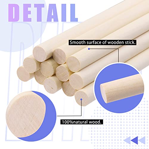Glarks 160Pcs 5 Sizes Wooden Dowel Rods Kit, 1/8" 3/16" 1/4" 5/16" 3/8" x 6" Dowel Rods Unfinished Hardwood Sticks Craft Sticks for Crafts Making and DIY'ers