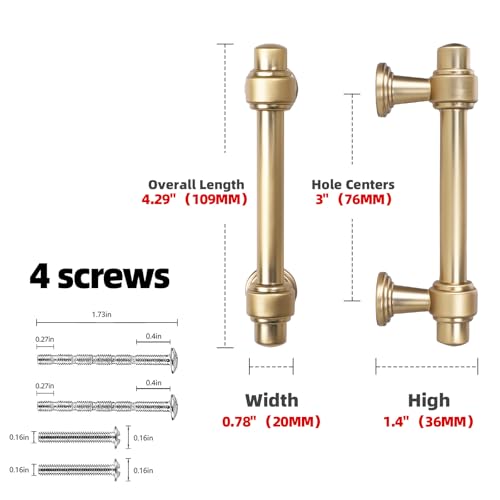 10 Pack 3 Inch(76mm) Cabinet Pulls Champagne Bronze Kitchen Cabinet Handles Zinc Alloy Drawer Pulls Solid Cabinet Hardware - color: Champagne Bronze, size: 3" Hole Center(76mm)