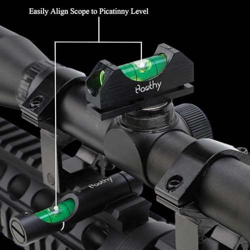 Hawthy Scope Leveling Kit Scope Bubble Level Picatinny Scope Level Magnetic Level Tool Bubble Leveling System - color: Black