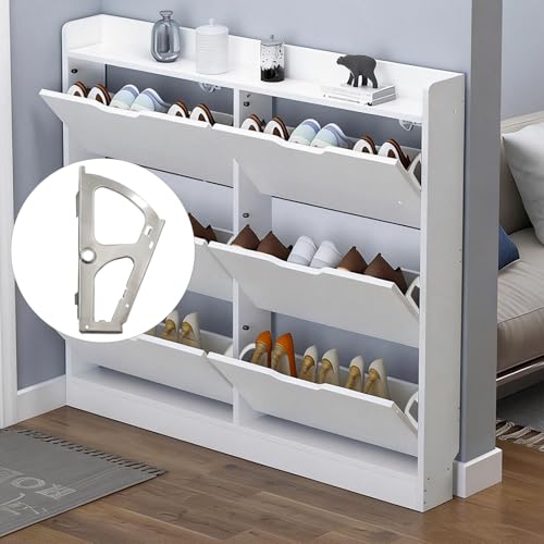 Bivethoi 4 Pcs Shoes Drawer Cabinet Hinges, 1 Layers, Silver - size: 1 Layer(Silver)