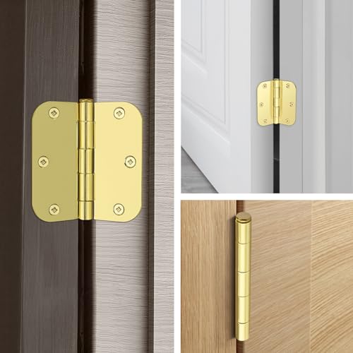 KNOBWELL 3.5" x 3.5" Polished Brass Door Hinges, Gold Door Hinges, 30 Pack - color: Polished Brass