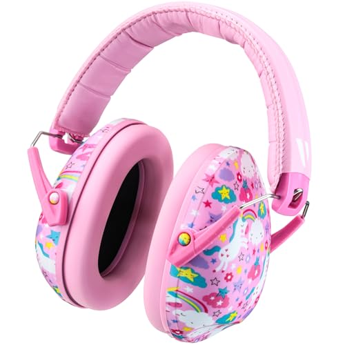 Kids Noise Canceling Headphones - 33 dB (2K Hz) - Ear Protection Earmuffs | Vanderfields' earmuffs protect child's hearing with certified noise-cancellation, soft ear cushions, and adjustable headband - color: Unicorn Dream