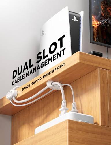 Chfeila 8Pack Magnetic Cable Clips, Dual Slot Cord Holder, White - color: White-8Pack