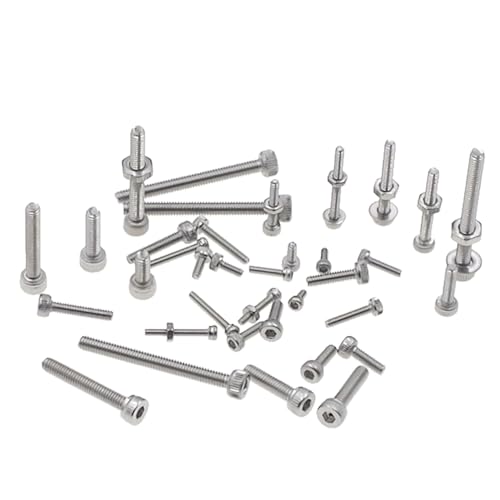 1050PCS M1.4-M2.5 304 SS Socket Head Cap Screws Nuts Flat Washers Kit