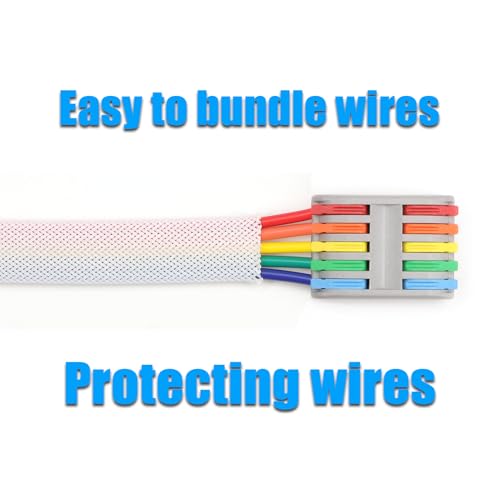 25ft PET Expandable Braided Cable Sleeve 1/4inch(6mm) Pet Braided Cable Sleeve for Audio Video Device Wire Automotive Wire (White) - color: White, size: 6mm"(1/4 inch)
