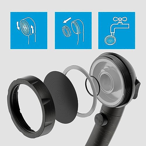 KAIYING RV & Camper High Pressure Handheld Shower Head with Pause Button - color: Oil Rubbed Bronze