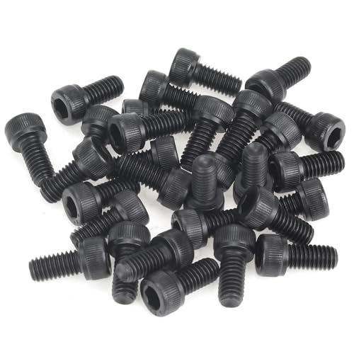 35 Pieces M6 x 12mm Socket Head Cap Screws, Thread Pitch 1.0mm, Sutemribor M6 Black Screws, 12.9 Grade Alloy Steel, Black Oxide Finish, Fully Threaded - size: M6 x 12mm, style: Socket Head
