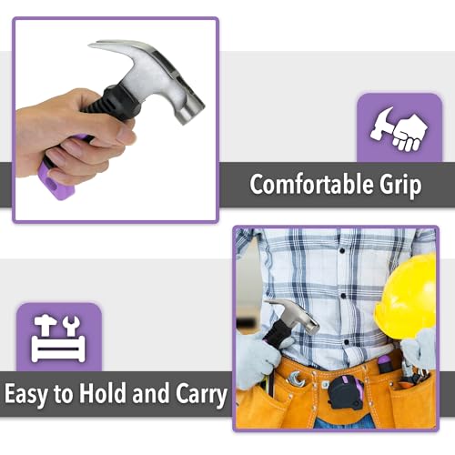 Mr. Pen- Claw Hammer, 8oz, Purple, Magnetic - color: Purple