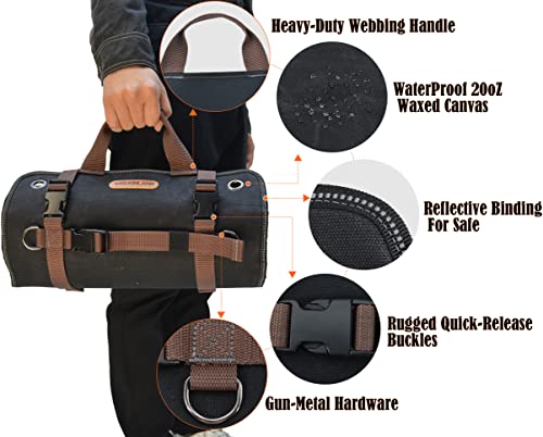 WELKINLAND Heavy-Duty Waxed Canvas Tool roll, 15-Pocket 15L Tool Wrap Roll