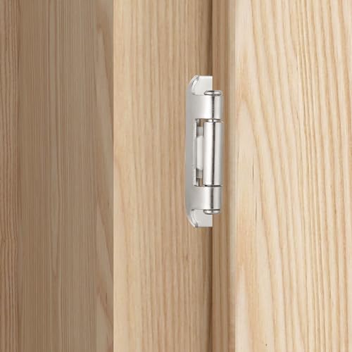 Brushed Nickel Kitchen Cabinet Hinges, 1/2” Overlay, 4 Pack - color: Brushed Nickel
