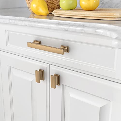 Asidrama 10 Pack 3.75 Inch(96mm) Champagne Bronze Kitchen Cabinet Handles, Brushed Brass Cabinet Pulls Gold Kitchen Cabinet Hardware for Cupboard Drawer Pulls - color: Champagne Bronze, size: 3.75" Hole Center, style: 10 Pack