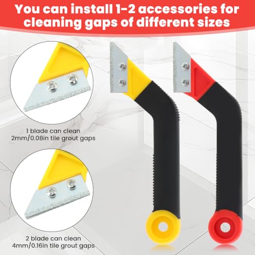 11‑Pack Grout Removal Tool Kit, Tile Grout Saw Remover Set with 2 Grout Saws, 6 Alloy Blades and 2 Cleaning Blades, Hand Tool for Tile Gap Repair & Cleaning