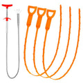Drain Clog Remover, 25inch Drain Snake Hair Remover(3pcs), Hair Catcher Drain Auger Cleaner Tool Set For Toilet, Kitchen Sink, Bathroom Tub, Sewer