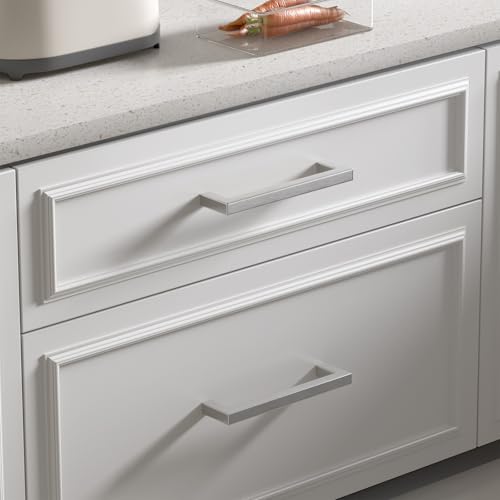 Goldenwarm Brushed Nickel Cabinet Pulls 30 Pack 7-1/2 Inch, Square Drawer Handles, Stainless Steel, Screws Included, Silver Kitchen Hardware for Cupboard Closet Furniture Upgrade - size: 7-1/2In(192MM) Hole Centers