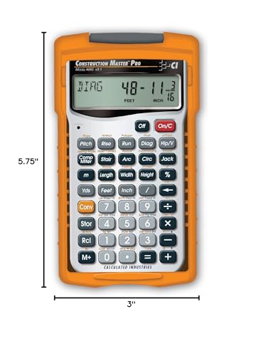 Calculated Industries 4065 Construction Master Pro Advanced Construction Math Feet-inch-Fraction Calculator for Contractors, Estimators, Builders, Framers, Remodelers, Renovators and Carpenters - style: Handheld