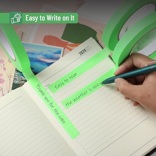 Mr. Pen- Green Masking Tape, 0.6 Inch Wide, 3 Rolls, 3 x 55 Yards - color: Light Green
