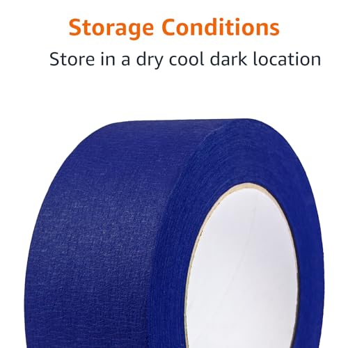 Amazon Basics Blue Painters Tape, Protects Surfaces, Removes Easily, No Residue, 1.88" x 60-Yard, 6 Rolls